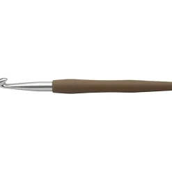 Hæklenål nr 8 (8 mm) brun - 14.5 cm