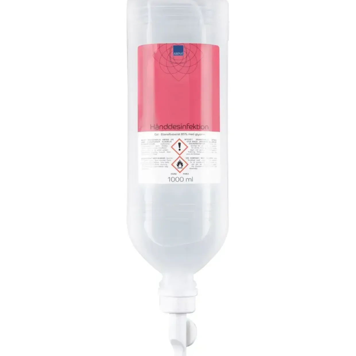 Hånddesinfektion - ABENA 85% ethanol 1000 ml - Klar - 12 stk