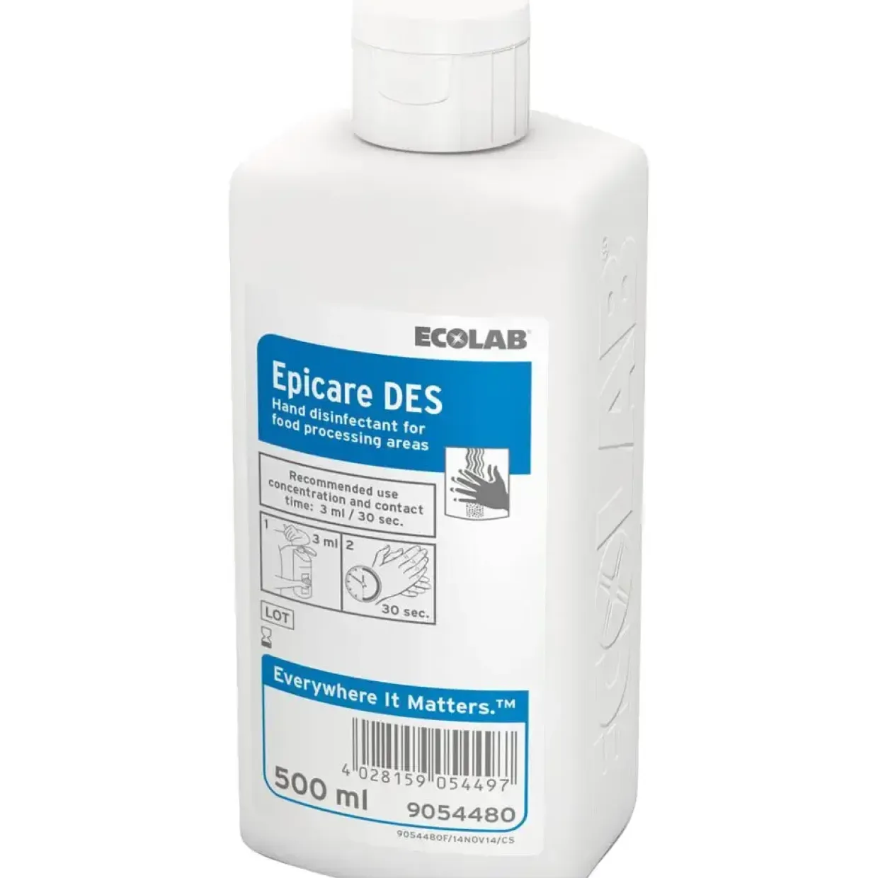 Hånddesinfektion - Ecolab Epicare Des 500 ml uden farve/parfume - 6 stk