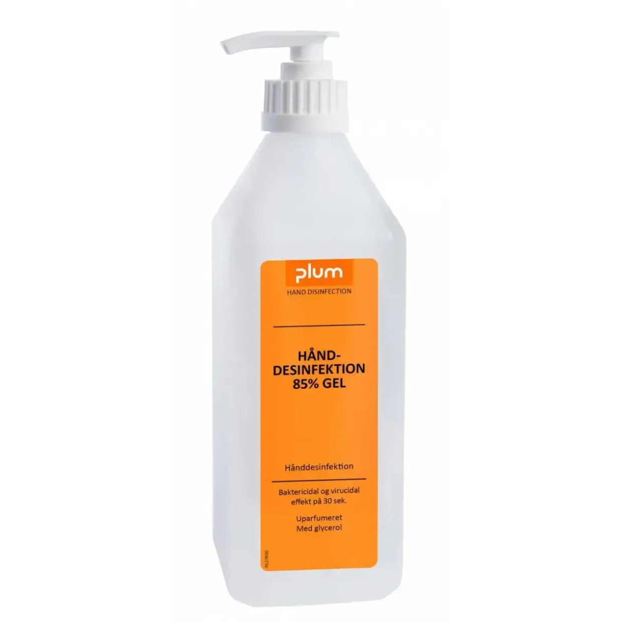 Hånddesinfektion Gel Plum 85% Ethanol 75ml med Glycerol og Snaplåg - 16 fl x 75 ml/krt