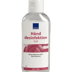 Hånddesinfektionsgel, ABENA, 120 ml, 85% alkohol, med glycerin, flaske med klaplåg - 24 stk