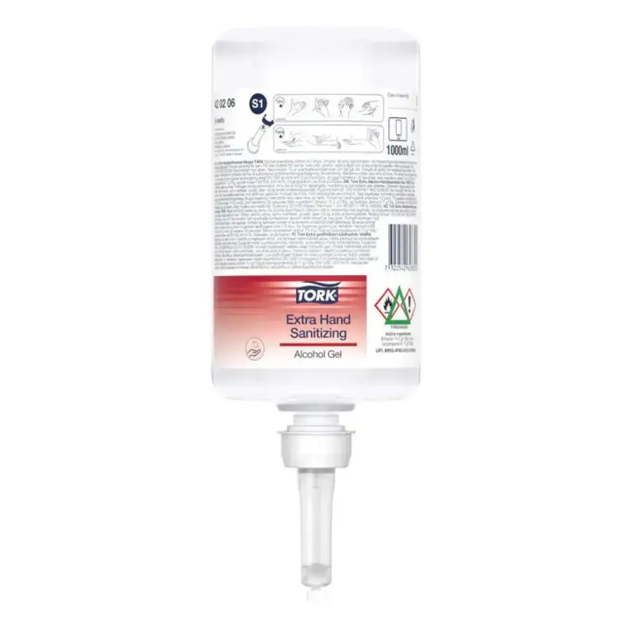 Hånddesinfektion, Tork 420206, S1, Extra Hand Sanitizing Gel, pakke a 6 stk