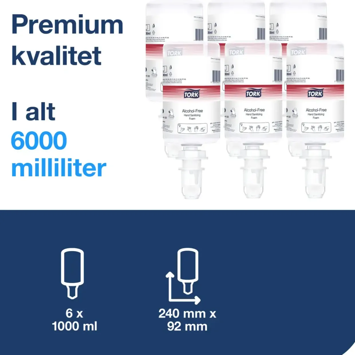 Hånddesinfektion - Tork 520402 - S4 - Skum - 1000ml - 6stk|pak