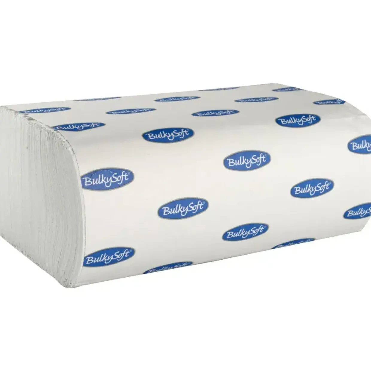 Håndklædeark Bulkysoft 2-lags Z-fold 24x20,5cm 8 cm hvid - 150 ark pr pakke - 25 pakker