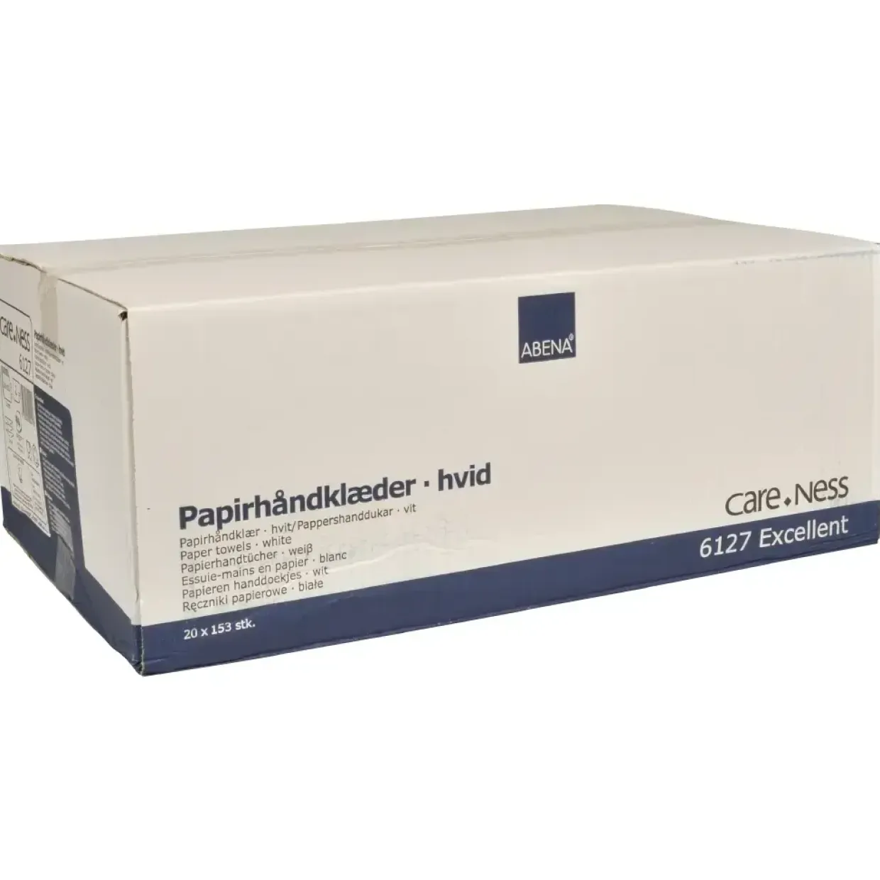 Håndklædeark - Care-Ness Excellent - 2-lags - Hvid - 153 ark - 20 pakker