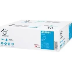 Håndklædeark Papernet Standard Z-Fold 2-lag L20.3xB24xD8cm Nyfiber Hvid - 20 pk x 130 stk/krt