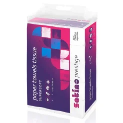 Håndklædeark Satino Prestige Z-Fold 2-lag L24xB20.6xD8cm Nyfiber Hvid - 25 pk x 150 stk/krt