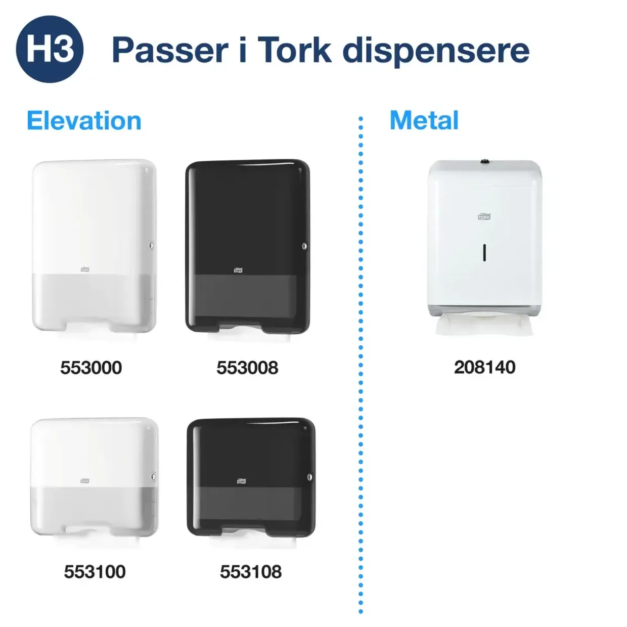 Håndklædeark Tork 290163 Advanced H3 zig-zag 2-lags hvid - 250 ark pr pakke - 15 pakker
