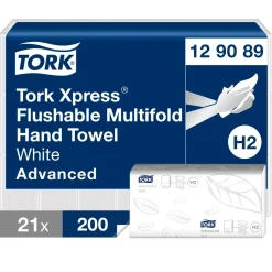 Håndklædeark Tork 129089 H2 Advanced 2-lags nonstop 25,5x21,2cm hvid - 4200 stk