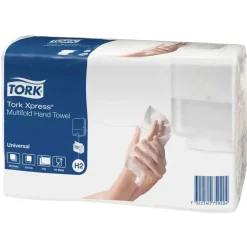 Håndklædeark Tork H2 Universal - 2-lags Z-fold 23,4x21,3cm 7,8 cm hvid - 190 ark pr pakke - 20 pakker