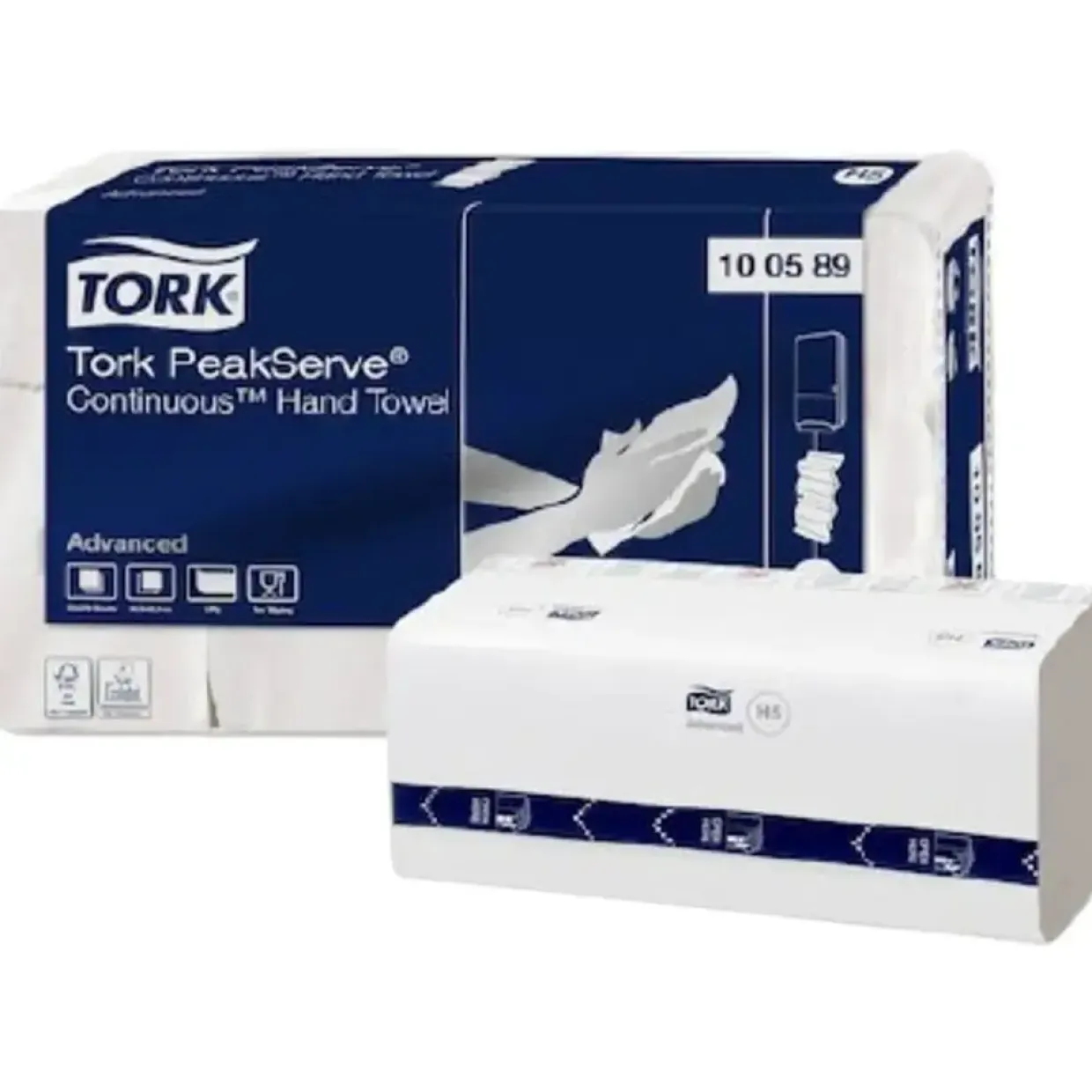 Håndklædeark Tork 100589 PeakServe H5 Advanced 1-lags Z-fold 22,5x20,1cm 270 ark x 12 pakker