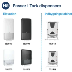 Håndklædeark Tork 100585 PeakServe H5 1-lags hvid B:20,10 x L:22,50 x D:8 cm - 4920 stk
