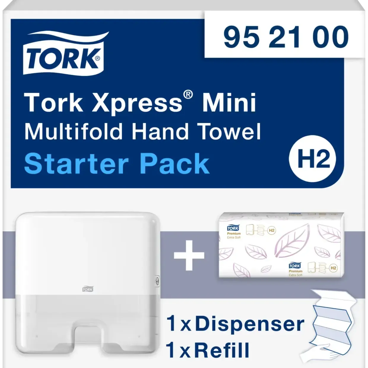 Håndklædeark Tork 952100 Xpress® Mini Multifold - Startpakke