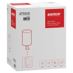 Håndklæderulle - Katrin Basic 475505 - 1-lags - Uden hylse - Natur - 20,5 cm x 100 m - 12 stk.