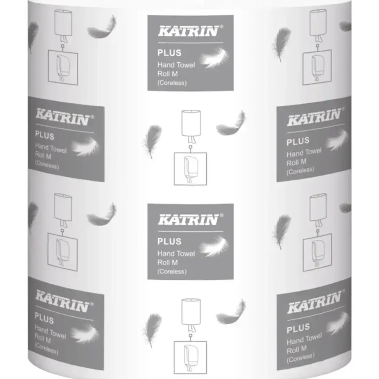 Håndklæderulle, Katrin 475355 Plus, 1-lags, uden hylse, hvid, 20,50 cm x 280 m - 6 stk