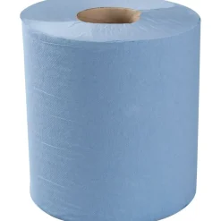 Håndklæderulle, neutral, 1-lags, Midi, 300m x 20cm, Ø19cm, blå, centertræk - 6 stk