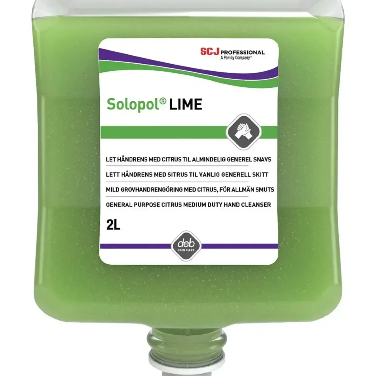 Håndrens - SC Johnson Solopol Lime - 2000 ml - Med farve og parfume