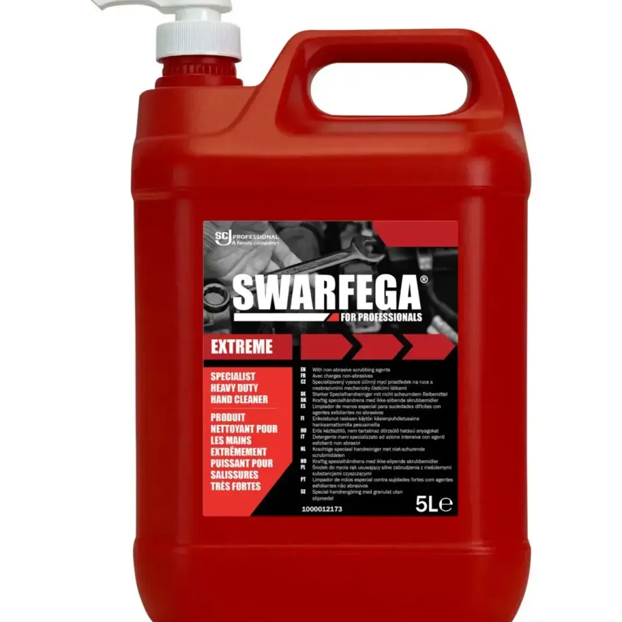 Håndrens, SC Johnson Swarfega Extreme, 5000 ml, rød, med pumpe, med farve og parfume