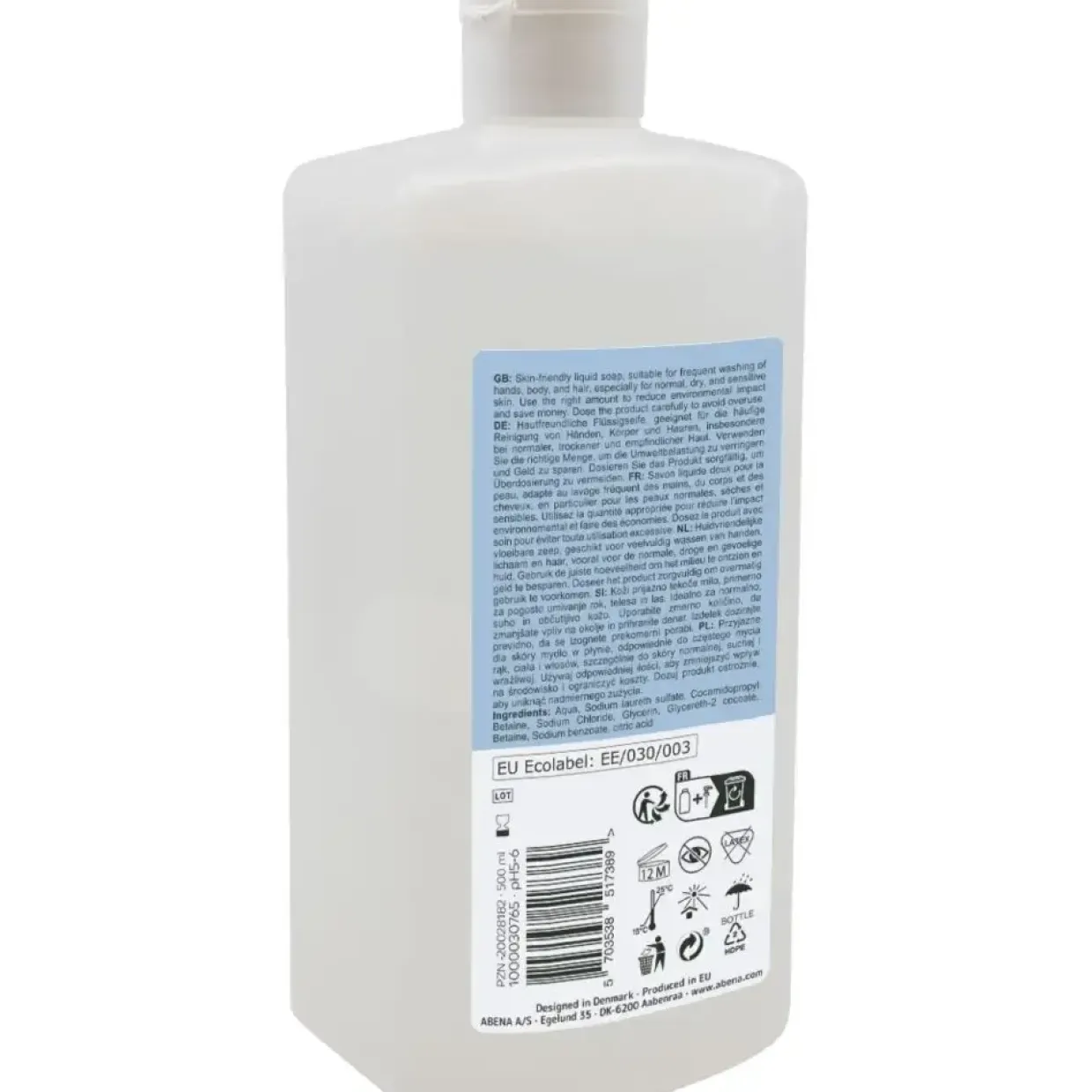 Håndsæbe, ABENA, 500 ml, uden farve og parfume - 24 stk