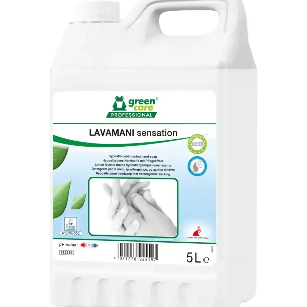 Håndsæbe, Green Care Professional LAVAMANI sensation, 5000 ml, uden farve, med parfume - 2 stk
