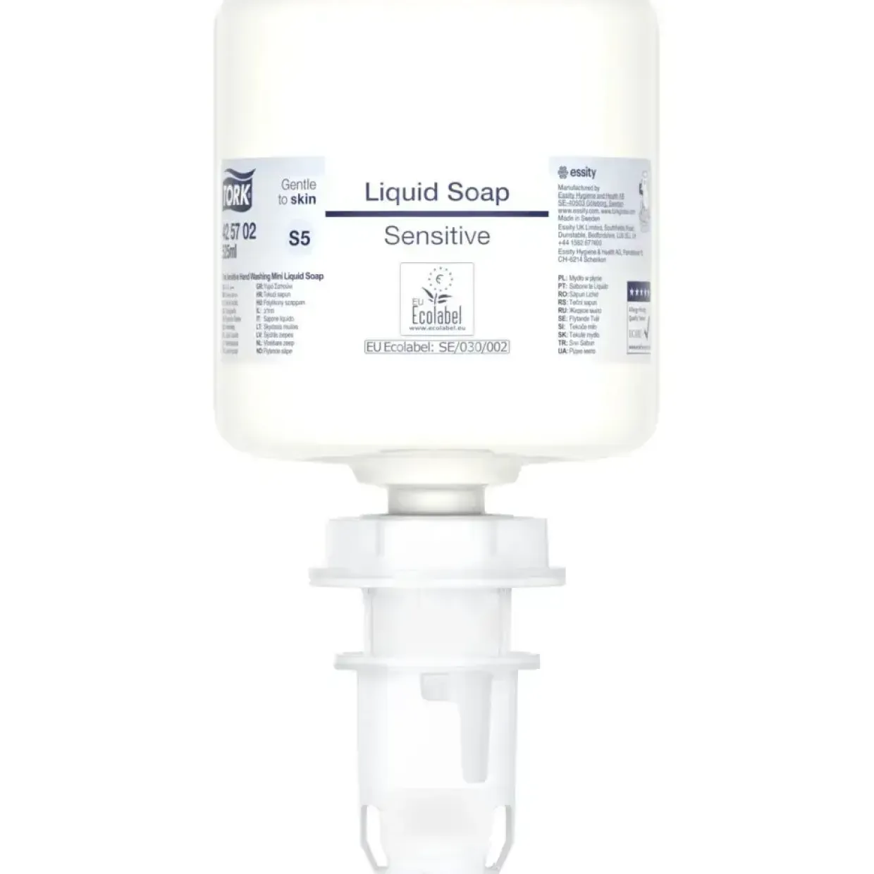 Håndsæbe, Tork 425702 S5 Mini, 525 ml, sensitiv, uden farve og parfume, flydende