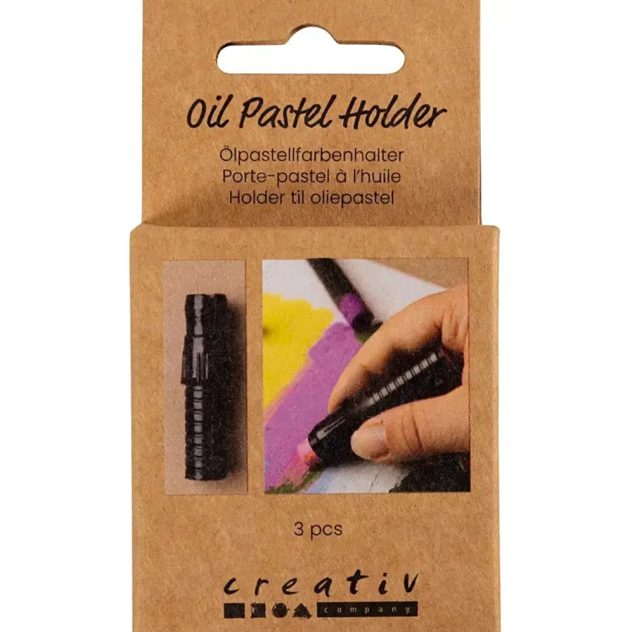 Holder til oliepastel | L: 6,2 cm, diam. 1 cm, sort | 3 stk./ 1 stk.