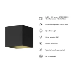 Hombli Smart Outdoor Wall Light, Black