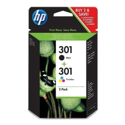 HP 301, Blækpatron, Sort & Farve, 165 sider, Sampak