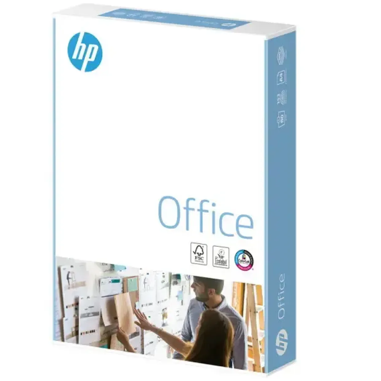 HP, Office, hvid, Eur palle, Kopipapir træfri ECF, 80g/m2, 420mm x 297mm, A3 Bred bane, pakke a 500 - 5 stk