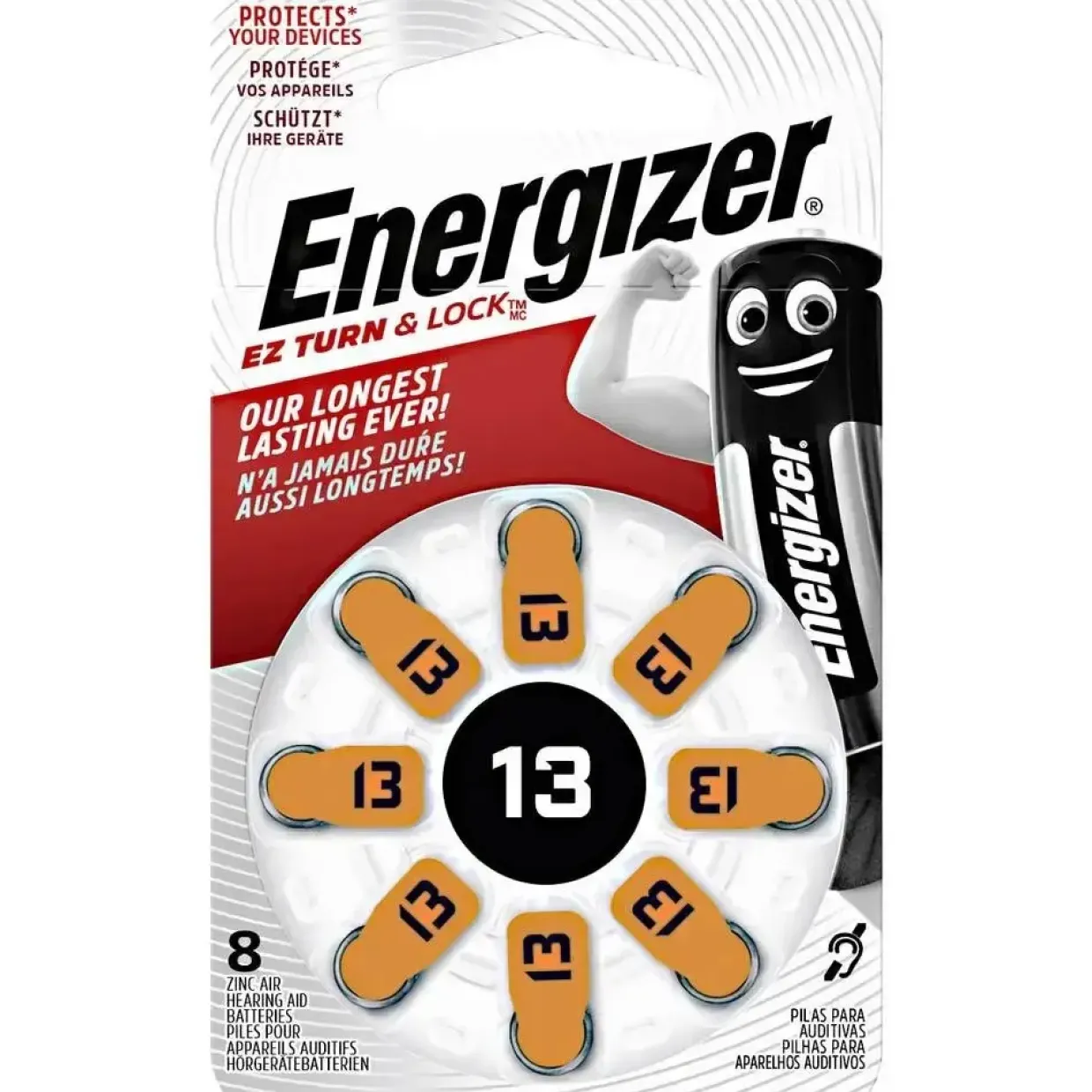 Høreapparat batteri Energizer Hearing Aid Zinc Air 13 Battery (8 pack) - Køb minimum 6 stk.