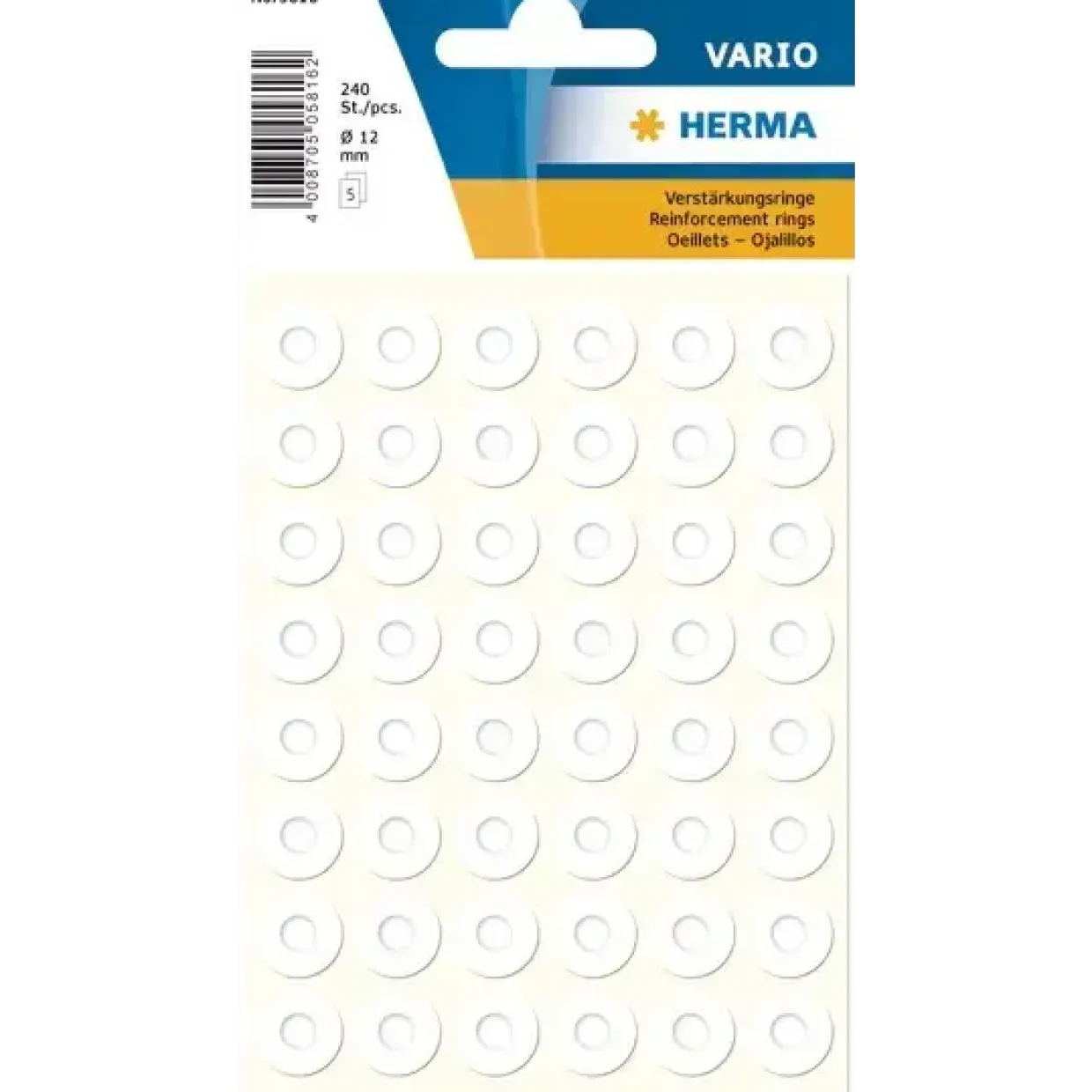Hulforstærker - Herma - Ø12 mm - Hvid - 240 stk - Køb minimum 10 stk.
