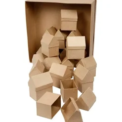Huse i papmaché 6x8,5x10,5 cm - 40 stk