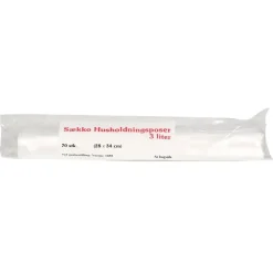 Husholdningsposer - 3L 28x34 cm - Klar HDPE - 70 poser pr. rulle - 50 ruller