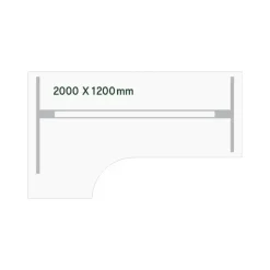 Hæve-sænkebord DNA, Antracit 2000x1200 mm Venstre 2-ben/Sort