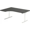 Hæve-sænkebord DNA, Antracit 1800x1200 mm Venstre 2-ben/Hvid