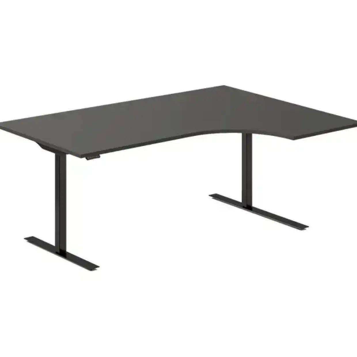 Hæve-sænkebord DNA, Antracit 1800x1200 mm Højre 2-ben/Sort