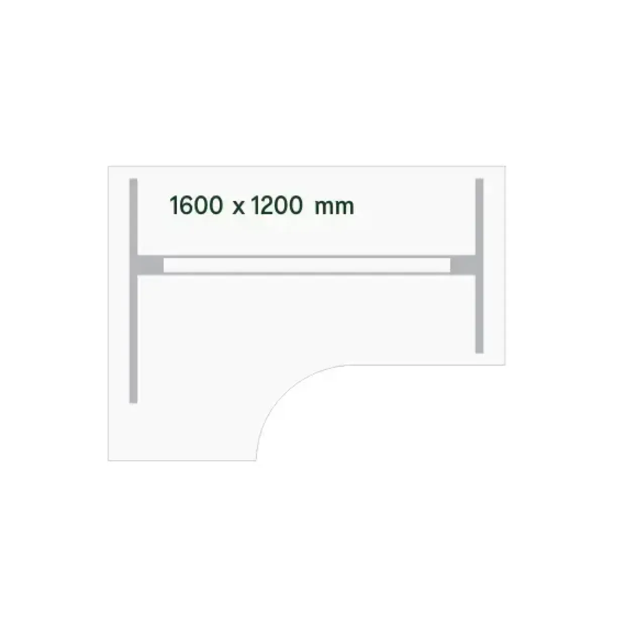 Hæve-sænkebord DNA, Antracit 1600x1200 mm Venstre 2-ben/Sort