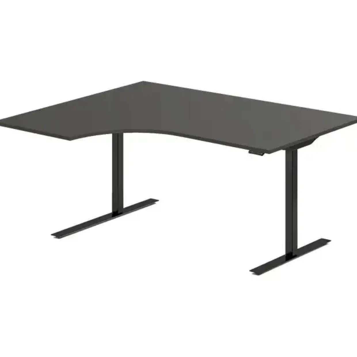 Hæve-sænkebord DNA, Antracit 1600x1200 mm Venstre 2-ben/Sort