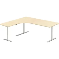 Hæve-sænkebord DNA, Birk 2000x1800 mm Venstre 3-ben/Alugrå