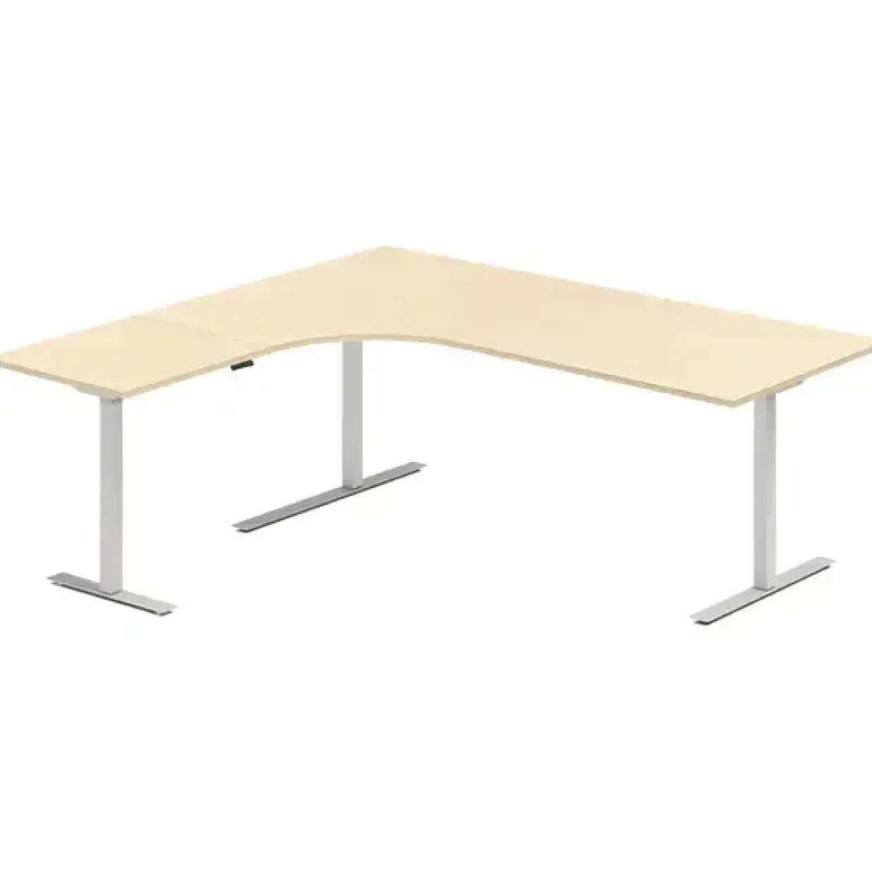 Hæve-sænkebord DNA, Birk 2000x1800 mm Venstre 3-ben/Alugrå