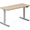 Hæve-sænkebord DNA, Eg 1400x600mm 2-ben/Alugrå