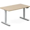 Hæve-sænkebord DNA, Eg 1400x800mm 2-ben/Alugrå