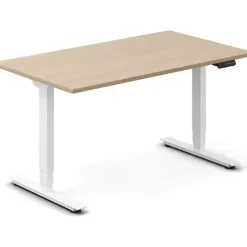 Hæve-sænkebord DNA, Eg 1400x800mm 2-ben/Hvid