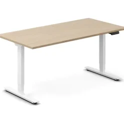 Hæve-sænkebord DNA, Eg 1600x800mm 2-ben/Hvid