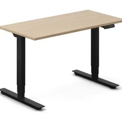 Hæve-sænkebord DNA, Eg 1200x600mm 2-ben/Sort
