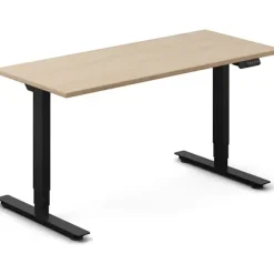 Hæve-sænkebord DNA, Eg 1400x600mm 2-ben/Sort