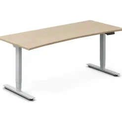 Hæve-sænkebord DNA, Eg 1800x800mm Bue 2-ben/Alugrå