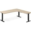 Hæve-sænkebord DNA, Eg 2000x2000mm Højre 3-ben/Sort