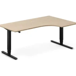 Hæve-sænkebord DNA, Eg 1800x1200mm Højre 2-ben/Sort
