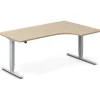 Hæve-sænkebord DNA, Eg 1800x1200mm Højre 2-ben/Alugrå
